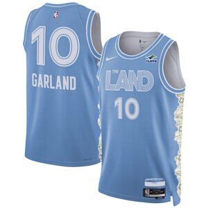 Mens 10 Darius Garland Light Blue Stitched Jersey